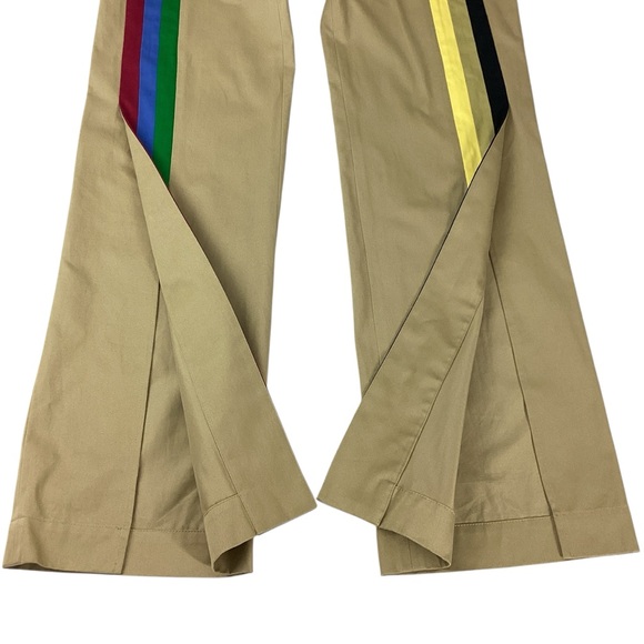 Chic Tan Wide Leg Pants with Multicolor Stripes - Picture 7 of 14